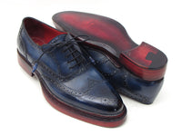 Paul Parkman Men's Triple Leather Sole Navy Wingtip Oxfords (ID#027TRPNVY) - WKshoes