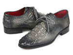 Paul Parkman Gray Crocodile Calfskin Derby Shoes - WKshoes