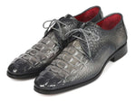 Paul Parkman Gray Crocodile Calfskin Derby Shoes - WKshoes