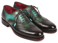 Paul Parkman Brown & Green Wingtip Oxfords Goodyear Welted (ID#027-BRWGRN) - WKshoes