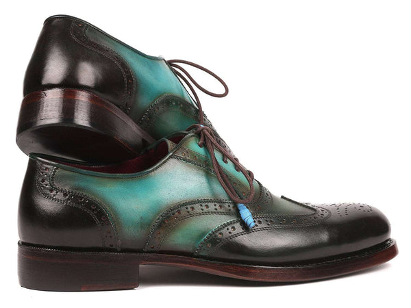 Paul Parkman Brown & Green Wingtip Oxfords Goodyear Welted (ID#027-BRWGRN) - WKshoes