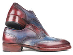 Paul Parkman Goodyear Welted Two Tone Wingtip Oxfords Blue & Bordeaux (ID#27LD77) - WKshoes