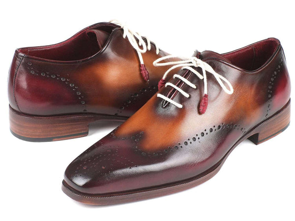Paul Parkman Bordeaux & Camel Wingtip Oxfords (ID#097BY30) - WKshoes