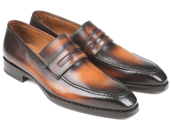 Paul Parkman Brown Burnished Goodyear Welted Loafers (ID#36LFBRW) - WKshoes