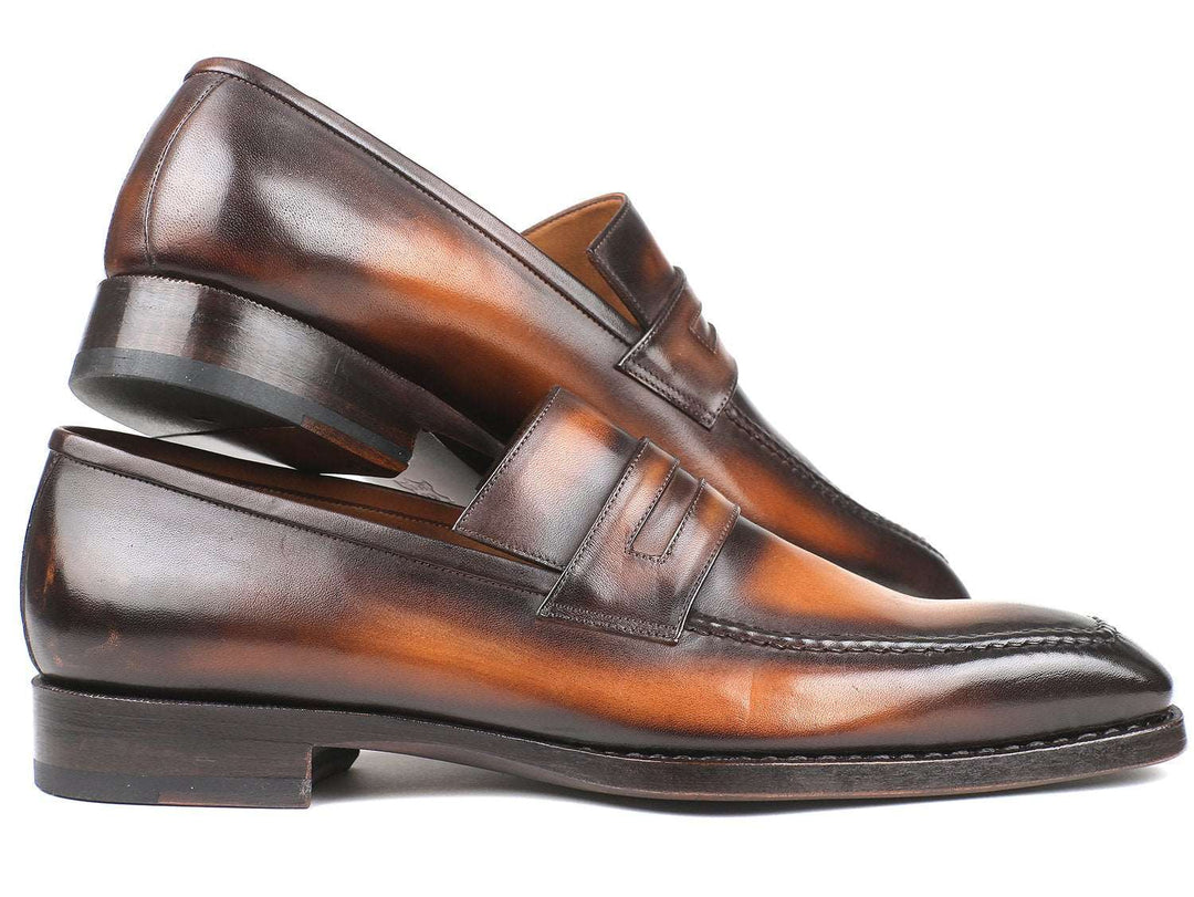 Paul Parkman Brown Burnished Goodyear Welted Loafers (ID#36LFBRW) - WKshoes