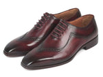 Paul Parkman Dark Bordeaux Hand-Painted Men's Oxfrods (ID#35BRD25) - WKshoes