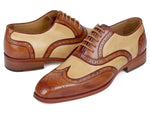 Paul Parkman Brown & Beige Dual Tone Oxfords (ID#224BJ57) - WKshoes