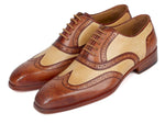 Paul Parkman Brown & Beige Dual Tone Oxfords (ID#224BJ57) - WKshoes