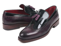 Paul Parkman Kiltie Tassel Loafer Black & Purple (ID#KT92PX) - WKshoes
