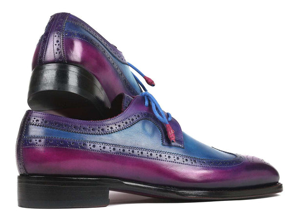 Paul Parkman Goodyear Welted Wingtip Derby Shoes Purple & Blue (ID#511V63) - WKshoes
