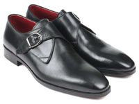 Paul Parkman Black Leather Single Monkstraps (ID#011BLK54) - WKshoes