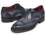 Paul Parkman Men's Triple Leather Sole Wingtip Brogues Blue (ID#027-TRP-BLU) - WKshoes