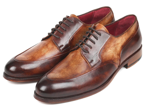 Paul Parkman Men's Dual Tone Brown Derby Shoes (ID#995-BRW) - WKshoes