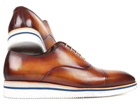 Paul Parkman Men's Smart Casual Oxfords Brown&Camel Leather (ID#185-BRW-LTH) - WKshoes