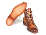 Paul Parkman Men's Side Zipper Leather Boots Light Brown (12455-CML) - WKshoes