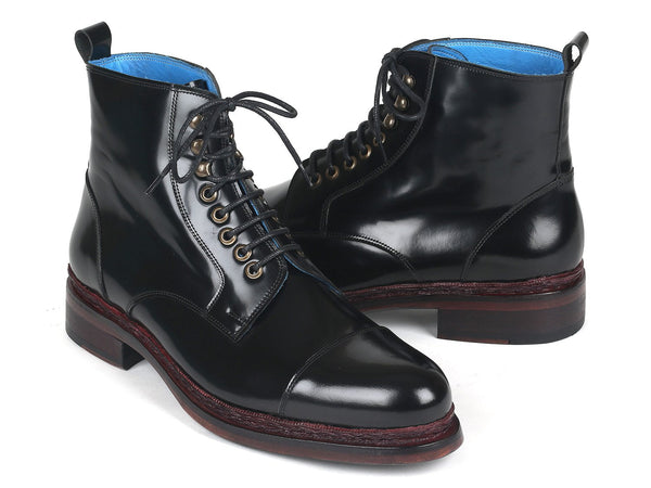 Paul Parkman Polished Leather Boots Black (ID#5075-BLK) - WKshoes