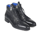 Paul Parkman Men's Side Zipper Leather Boots Black (12455-BLK) - WKshoes