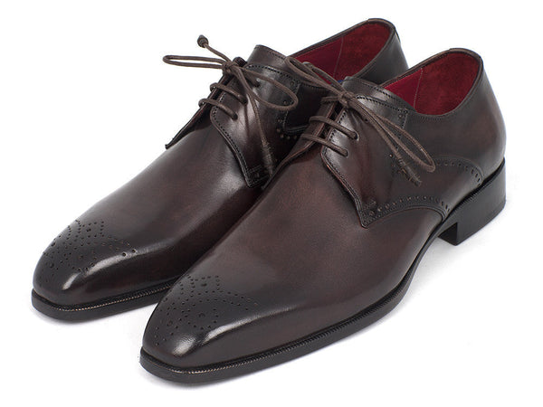 Paul Parkman Men's Brown Medallion Toe Derby Shoes (ID#6584-BRW) - WKshoes