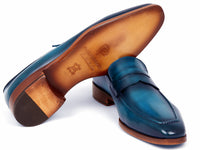 Paul Parkman Men's Penny Loafer Blue & Turquoise Calfskin (ID#10TQ84) - WKshoes
