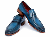 Paul Parkman Men's Penny Loafer Blue & Turquoise Calfskin (ID#10TQ84) - WKshoes