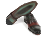 Paul Parkman Men's Cap Toe Oxfords Green & Brown (ID#314-GRNBRW) - WKshoes