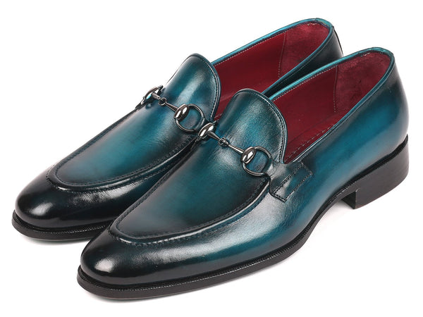 Paul Parkman Men's Horsebit Loafers Blue - WKshoes