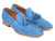 Paul Parkman Men's Tassel Loafers Blue Suede - WKshoes