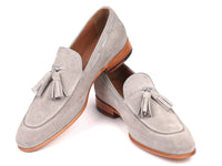 Paul Parkman Men's Tassel Loafers Grey Suede (ID#GRY32FG) - WKshoes