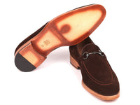 Paul Parkman Men's Horsebit Loafers Brown Suede - WKshoes