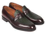 Paul Parkman Woven Leather Loafers Brown & Green (ID#548LF832) - WKshoes