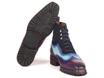 Paul Parkman Three Tone Wingtip Boots Rubber Sole (ID#9736PTN) - WKshoes