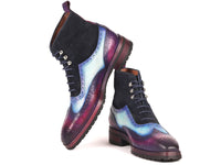 Paul Parkman Three Tone Wingtip Boots Rubber Sole (ID#9736PTN) - WKshoes