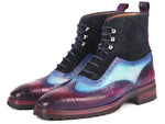 Paul Parkman Three Tone Wingtip Boots Rubber Sole (ID#9736PTN) - WKshoes