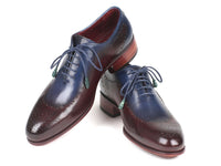 Paul Parkman Opanka Construction Blue & Bordeaux Oxfords (ID#726-BLU-BRD) - WKshoes