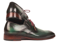 Paul Parkman Men's Green Medallion Toe Derby Shoes (ID#6584-GRN) - WKshoes