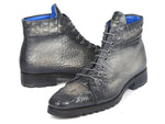 Paul Parkman Men's Gray Croco Embossed Leather Boots (12811-GRY) - WKshoes