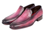 Paul Parkman Perforated Leather Loafers Purple (ID#874-PURP) - WKshoes