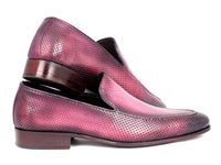 Paul Parkman Perforated Leather Loafers Purple (ID#874-PURP) - WKshoes