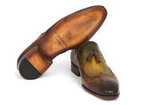 Paul Parkman Men's Wingtip Tassel Loafers Green (ID#WL34-GRN) - WKshoes