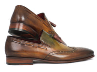 Paul Parkman Men's Wingtip Tassel Loafers Green (ID#WL34-GRN) - WKshoes