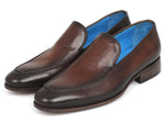 Paul Parkman Perforated Leather Loafers Brown (ID#874-BRW) - WKshoes