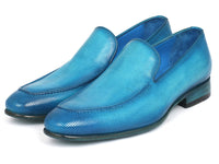 Paul Parkman Perforated Leather Loafers Turquoise (ID#874-TRQ) - WKshoes