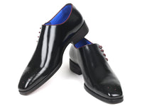 Paul Parkman Side Lace Oxfords Black Polished Leather (ID#981X65) - WKshoes