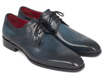 Paul Parkman Men's Navy & Blue Medallion Toe Derby Shoes (ID#6584-NAVY) - WKshoes