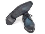 Paul Parkman Men's Navy & Blue Medallion Toe Derby Shoes (ID#6584-NAVY) - WKshoes