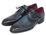 Paul Parkman Men's Navy & Blue Medallion Toe Derby Shoes (ID#6584-NAVY) - WKshoes