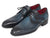 Paul Parkman Men's Navy & Blue Medallion Toe Derby Shoes (ID#6584-NAVY) - WKshoes