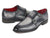 Paul Parkman Men's Gray Leather Double Monkstrap Shoes (ID#SW534GY) - WKshoes