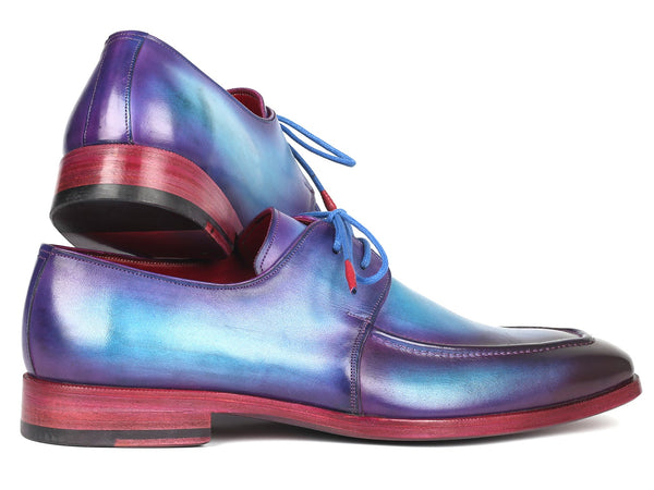 Paul Parkman Men's Turquoise & Purple Apron Derby Shoes (ID#23SX84) - WKshoes