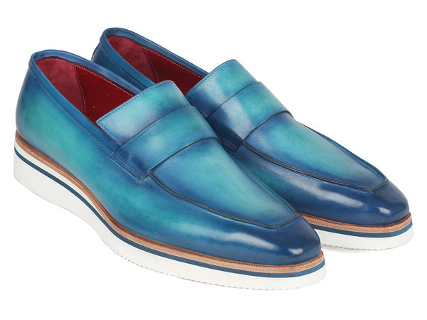 Paul Parkman Men's Smart Casual Loafers Blue (ID#183-BLU-TRQ) - WKshoes